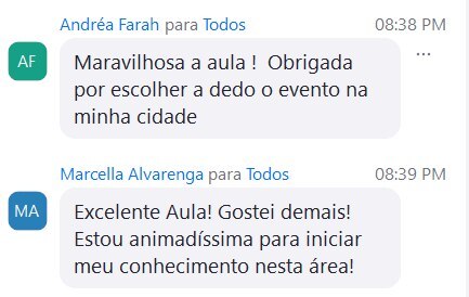 Print do chat da sala VIP