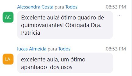 Print do chat da sala VIP