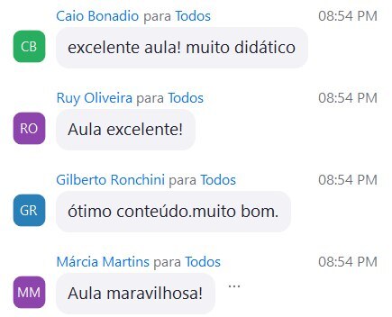 Print do chat da sala VIP