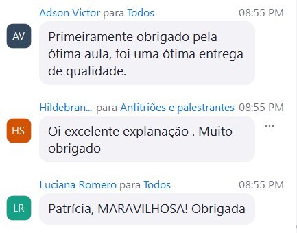 Print do chat da sala VIP