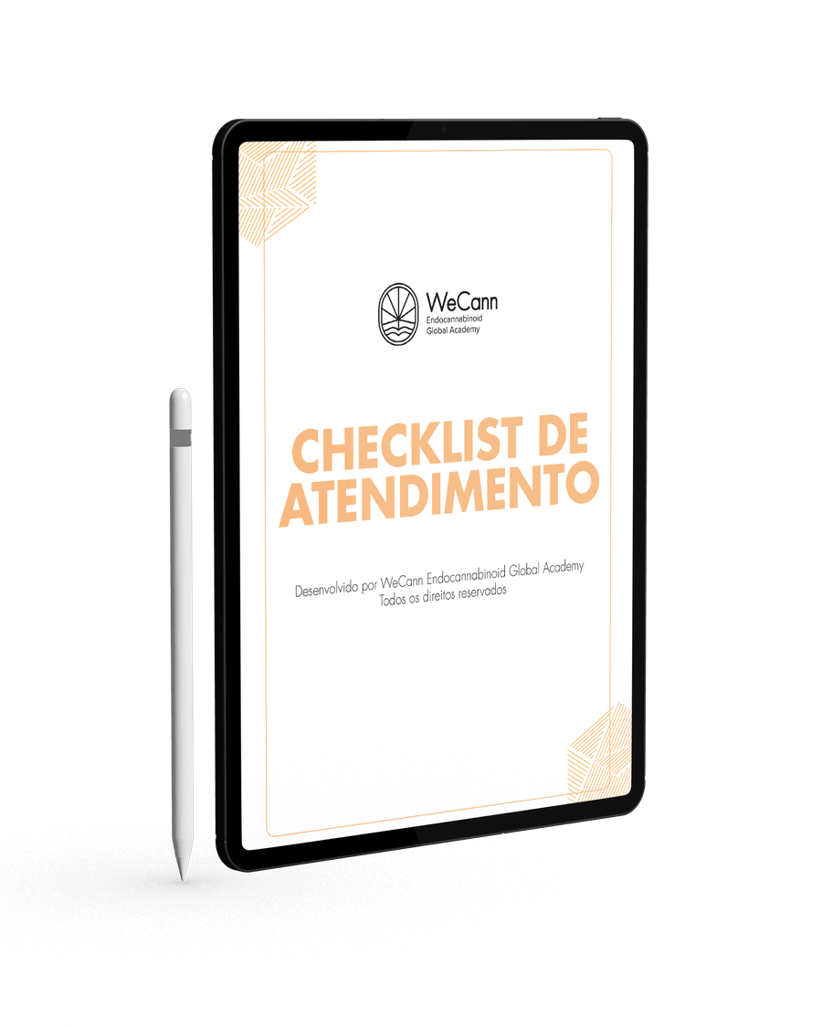 Mockup do Checklist de Atendimento da WeCann Academy