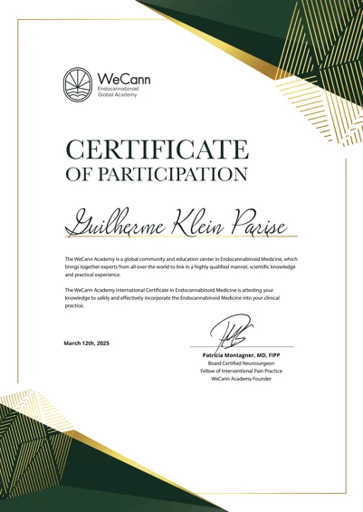Certificado da Formação Internacional em Medicina Endocanabinóide para Médicos Veterinários — WeCann Academy